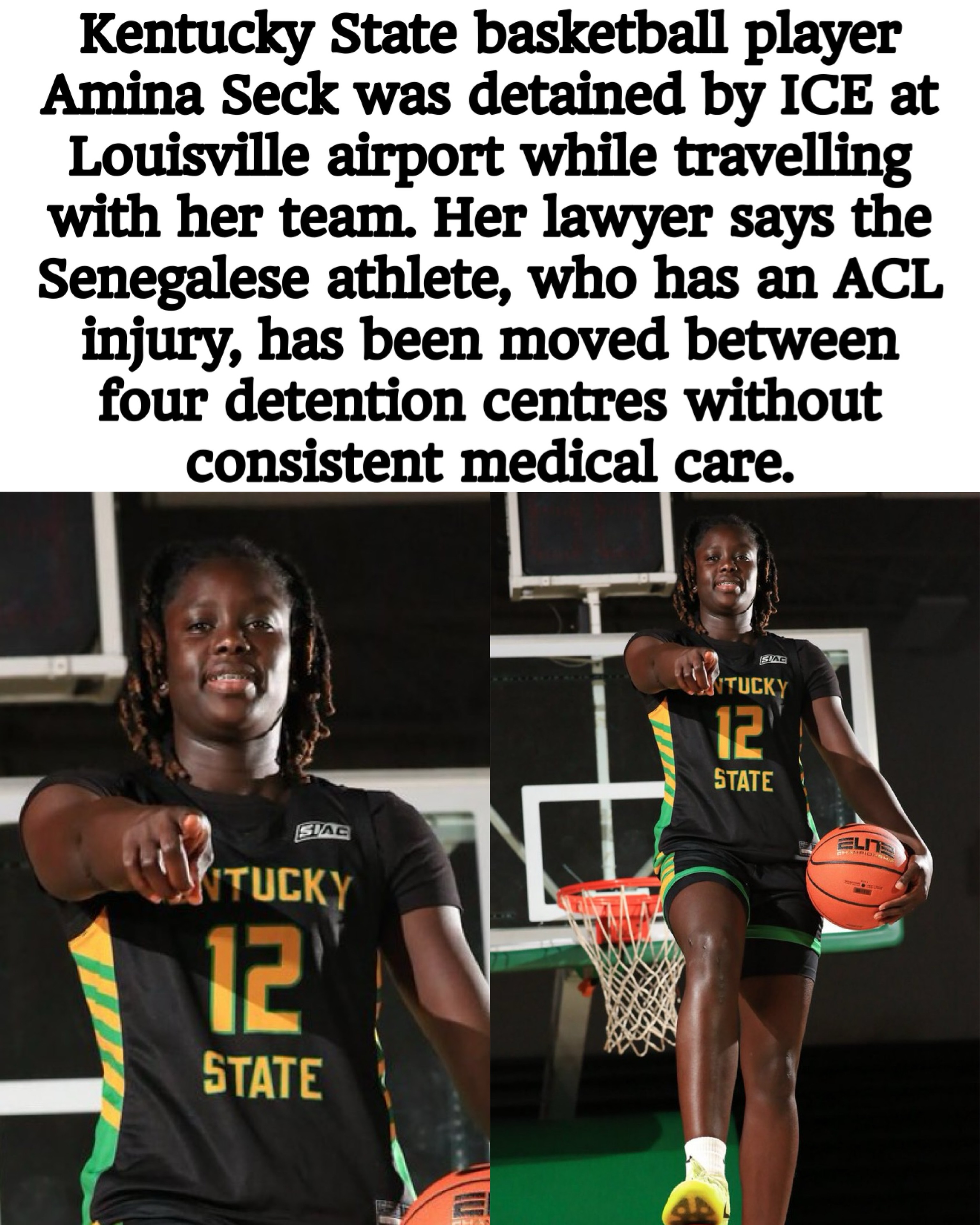 Kentucky State basketball player detained by ICE, denied surgery for leg injury