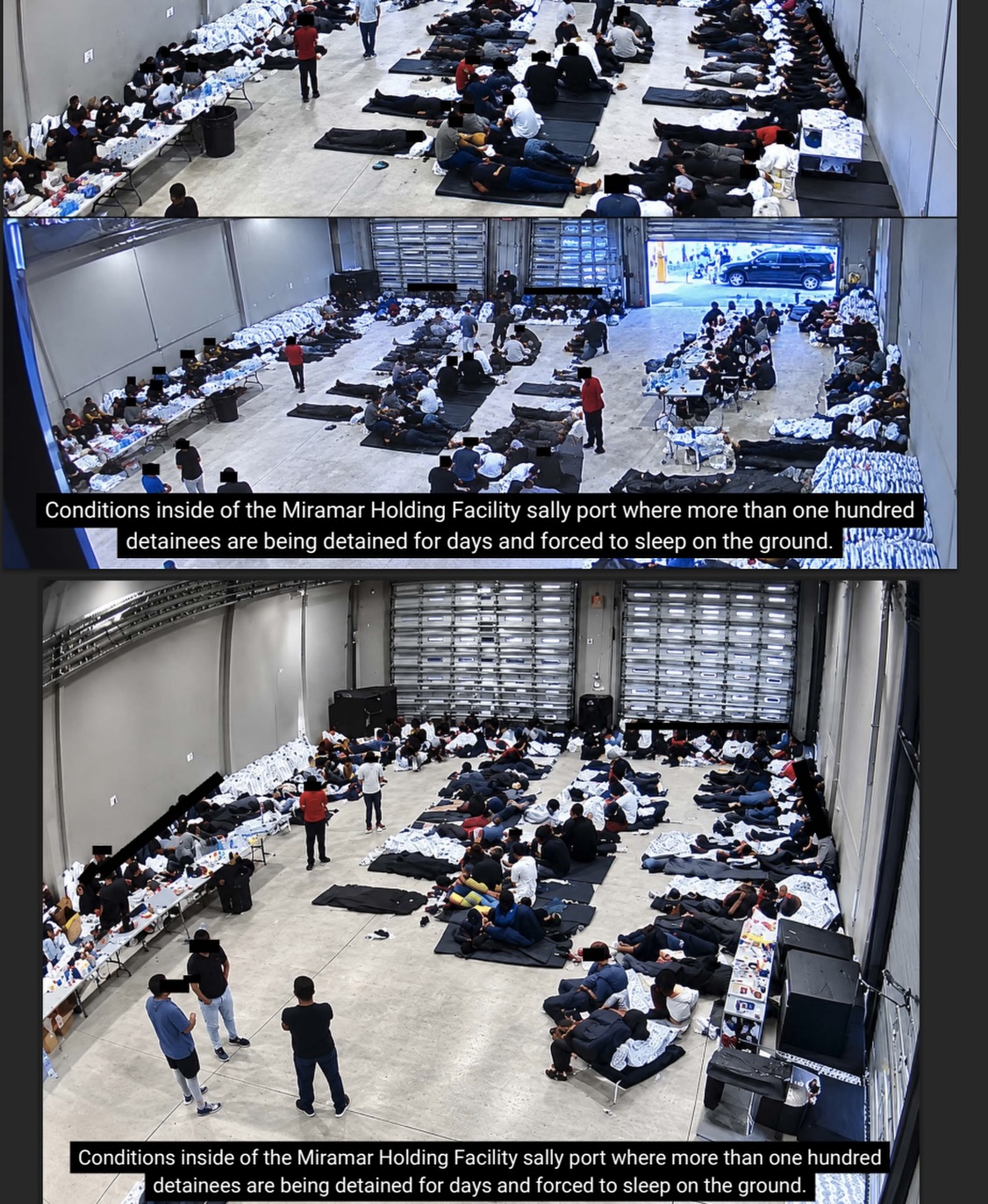 Detainees chained and forced to sleep on floor at Miramar ICE facility, whistleblower says