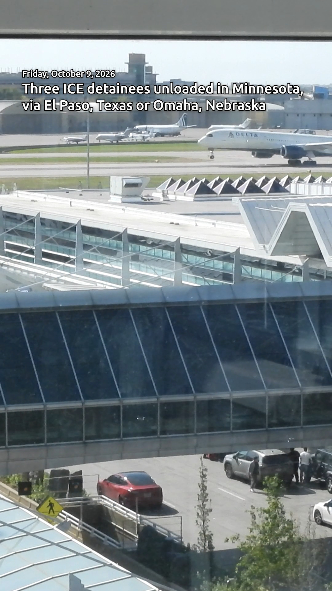 Shackled ICE detainee thrown to ground, restrained in body wrap at Minneapolis airport