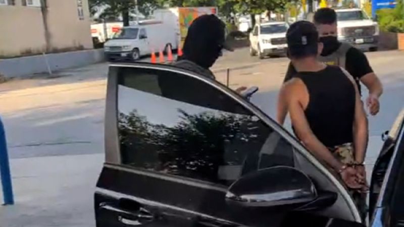 Masked agents in vests marked only 'POLICE' chase and handcuff man at Maryland gas station: 'I felt like I was watching someone being kidnapped'