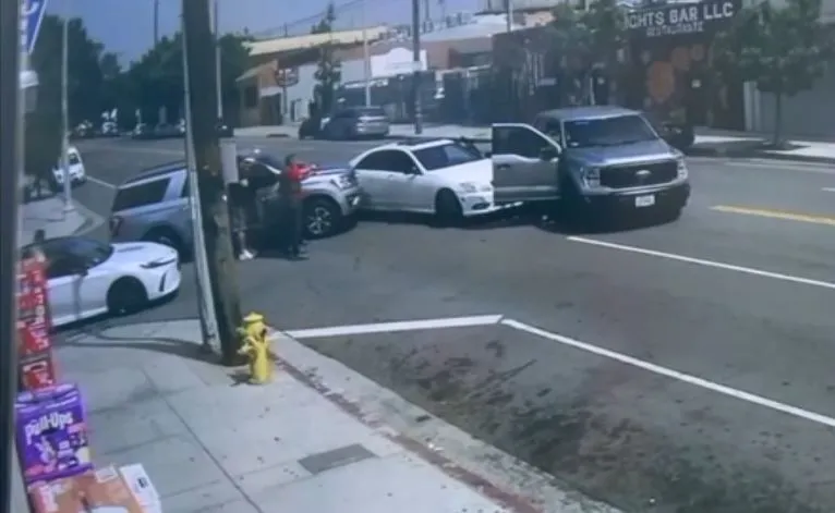 ICE agents ram car in Boyle Heights with baby in backseat, detain U.S. citizen reportedly wanted for protest participation